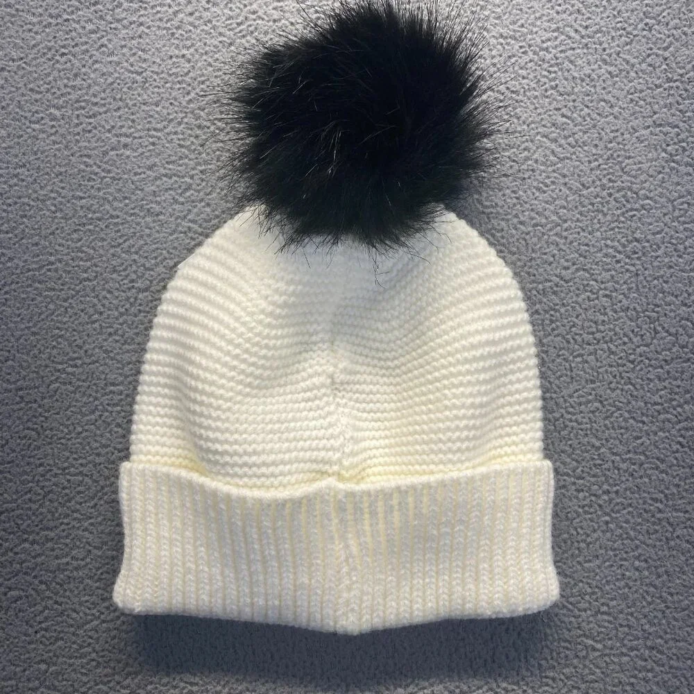 Hurley Women’s Cream Knit Beanie with PomPom One Size Thermal,Outdoor New - Picture 6 of 8
